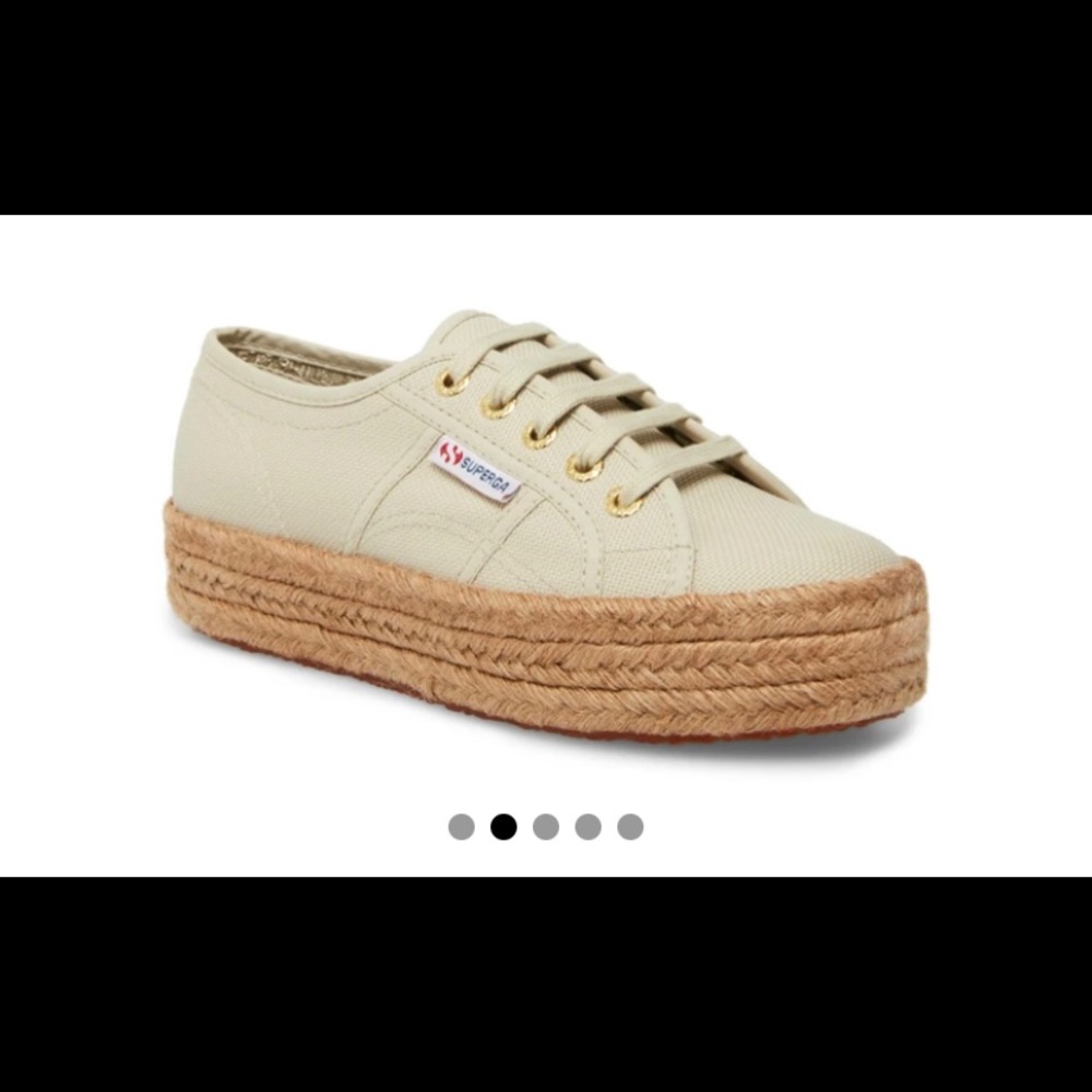 Superga cotton espadrille platform shoes NEW 8.5